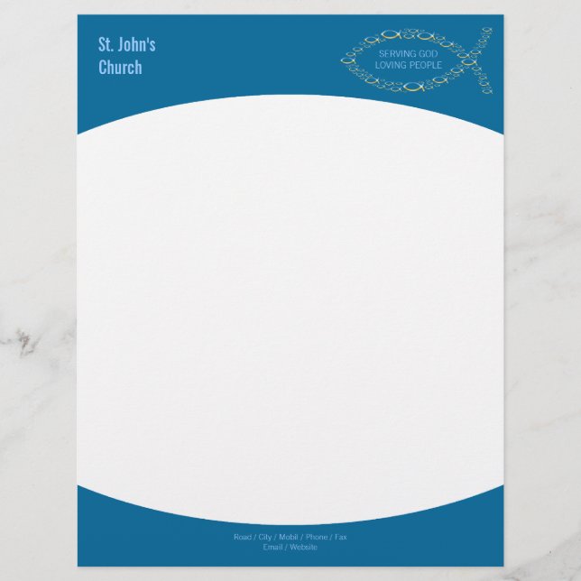 Christian Fish Symbol Letterhead Brevhuvud (Framsida)