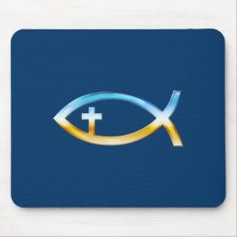 Christian Fish Symbol med Crucifix - Himlar & Grou Musmatta