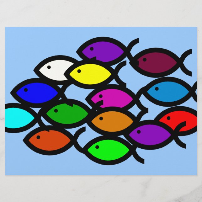 Christian Fish Symbols - Rainbow School - (Framsida)