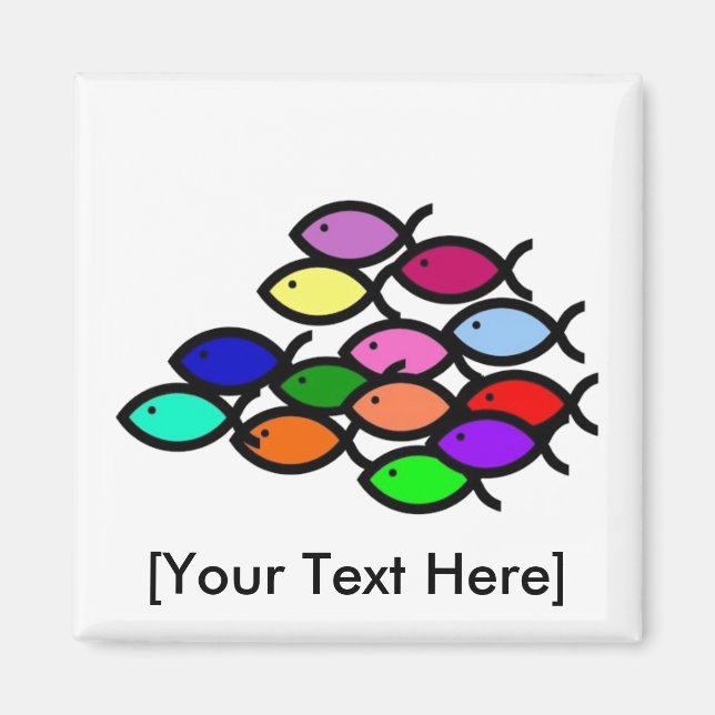 Christian Fish Symbols - Rainbow School - Magnet (Framsidan)