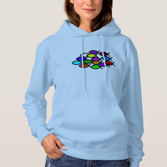 Christian Fish Symbols - Rainbow School - T-shirt (Framsida)