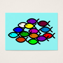 Christian Fish Symbols - Rainbow School - Visitkort
