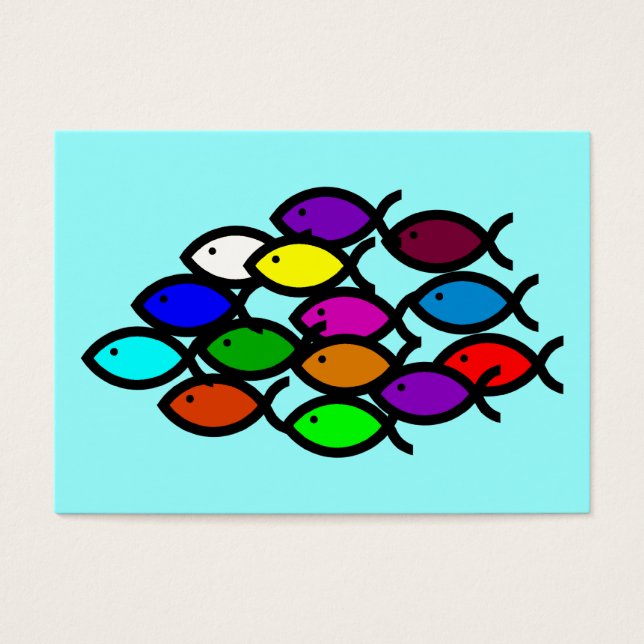 Christian Fish Symbols - Rainbow School - Visitkort (Framsidan)