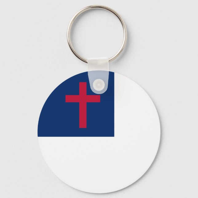 Christian flagga Button Keychain Nyckelring (Framsida)