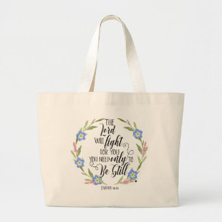  Christian Floral – “The Lord Will Fight Tote Jumbo Tygkasse