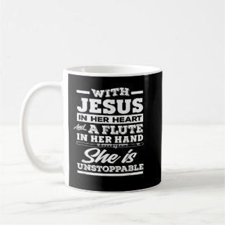 Christian Flute Player Gift for Woman Girl Flutist Kaffemugg