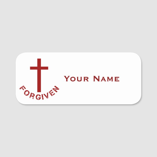 Christian Forgiven Red Kor Church Events Namnbricka (Framsida)