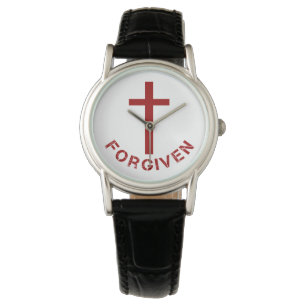 Christian Forgiven Red Kor och Text Design Armbandsur