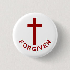 Christian Forgiven Red Kor och Text Design Knapp