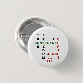Christian Free i Kristus JUNETEENTH Button Knapp