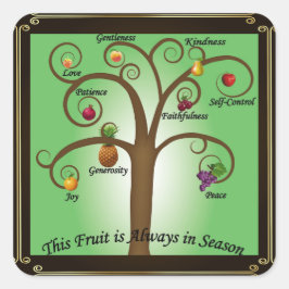 Christian Fruit of the Spirit Sticker Fyrkantigt Klistermärke