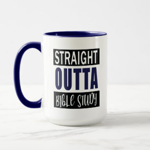 Christian Funny Bible Study Quote Navy Blue Mugg