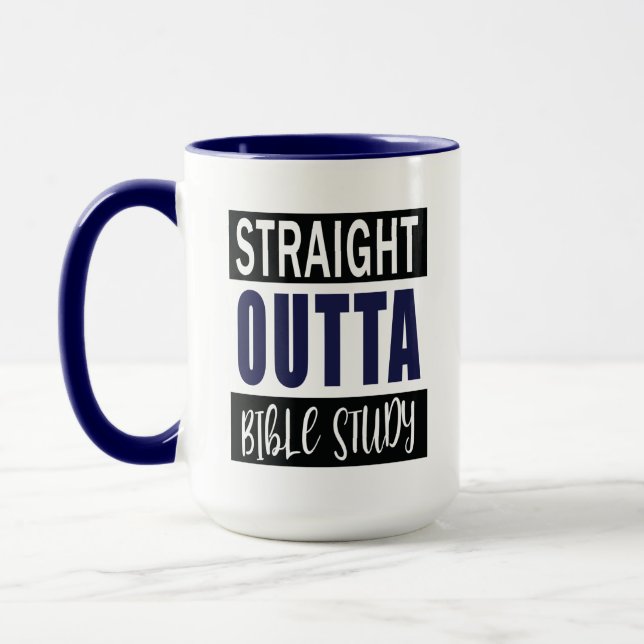Christian Funny Bible Study Quote Navy Blue Mugg (Vänster)