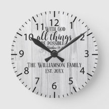 Christian Gift Rustic Wood Scripture Family Namn