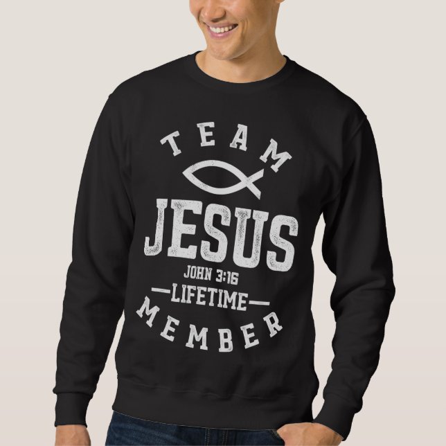 Christian Gift Team Jesus Religiösa Gud Lång Ärmad Tröja (Framsida)