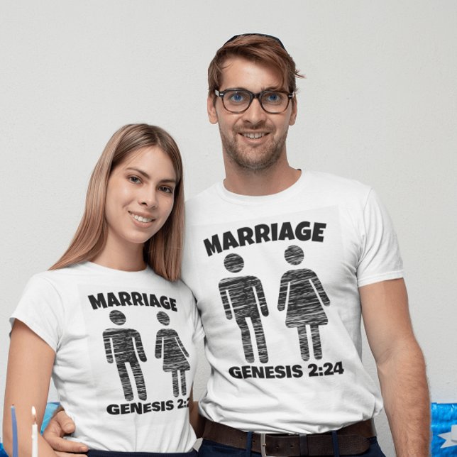 CHRISTIAN GIFTERMÅL GENESIS 2:24 T-SHIRTS (Skapare uppladdad)