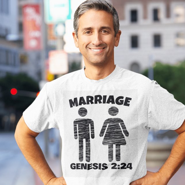 CHRISTIAN GIFTERMÅL GENESIS 2:24 T-SHIRTS (Skapare uppladdad)