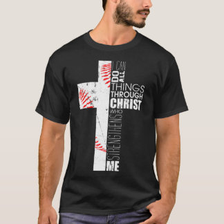 Christian Gifts Boys Baseball Religiösa Verse Cros T Shirt