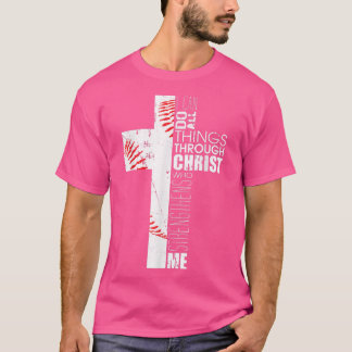 Christian Gifts Boys Baseball Religious Verse Cros T Shirt