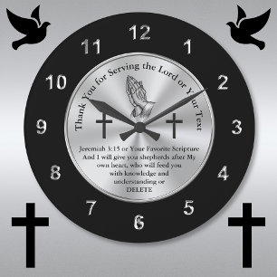 Christian Gifts for Pastors, Jeremiah 3:15 Stor Klocka