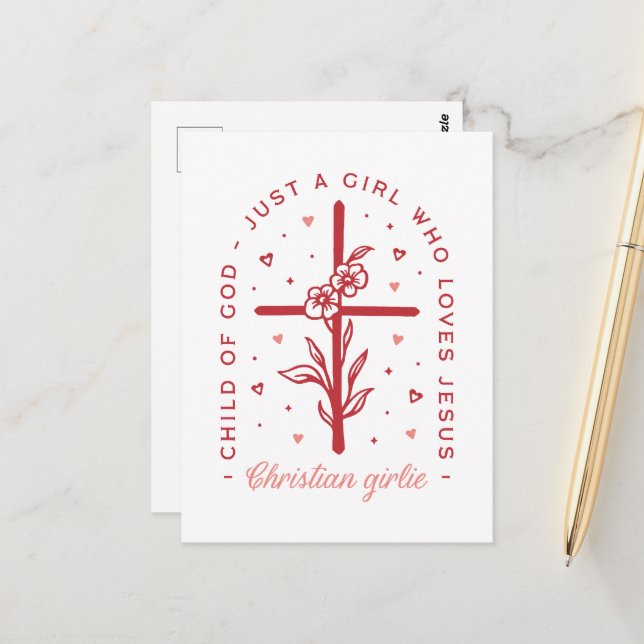 Christian Girl Valentines day roliga citat från di Vykort (Fram/Back In Situ)
