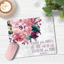 Christian Girly Blommigt Marble Bible Verse