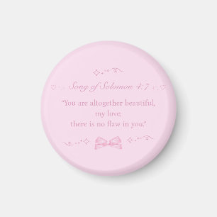 Christian Girly Rosa Coquette Bible Verse Magnet