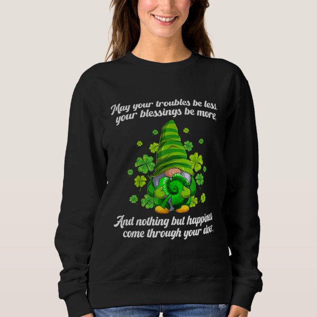 Christian Gnome St Patricks Day Irish Blessing Lep T Shirt (Framsida)