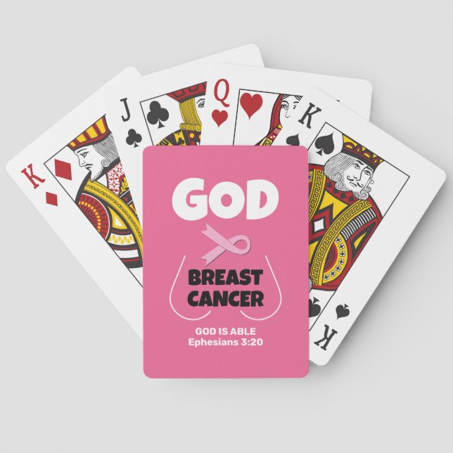 Christian GOD ÄR STÖRRE ÄN BREAST CANCER Casinokort (Baksidan)