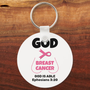 Christian GOD ÄR STÖRRE ÄN BREAST CANCER Nyckelring
