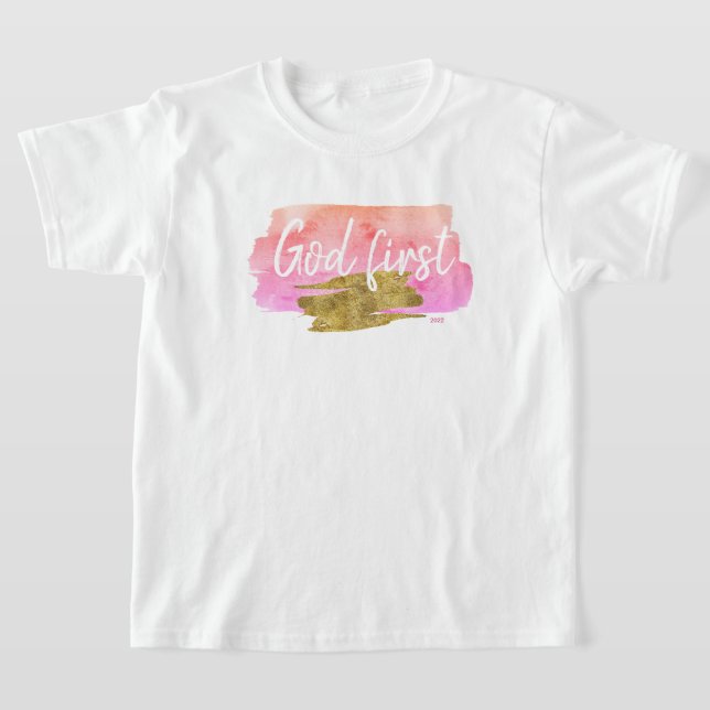 Christian God First T-Shirt (Laydown)