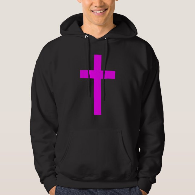 Christian God Jesus Cross Magenta Hoodie (Framsida)