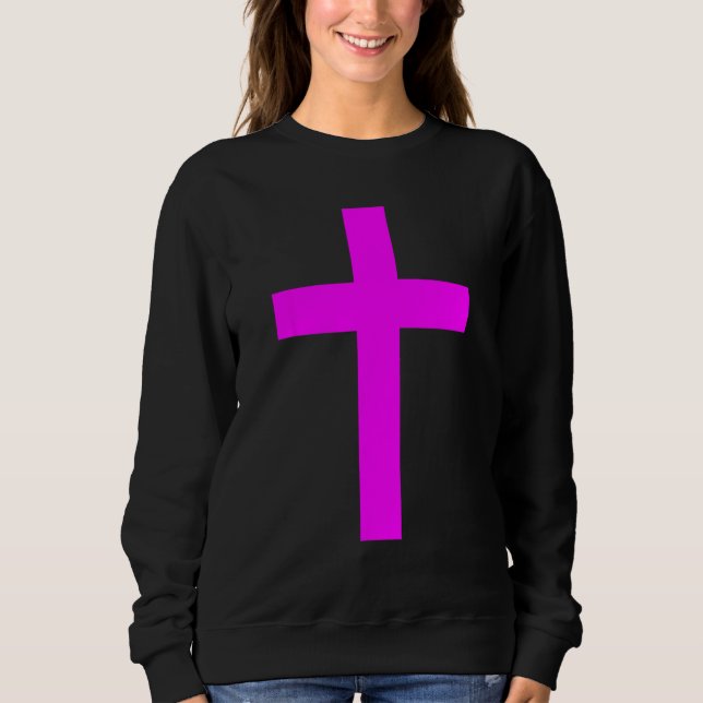 Christian God Jesus Cross Magenta T Shirt (Framsida)