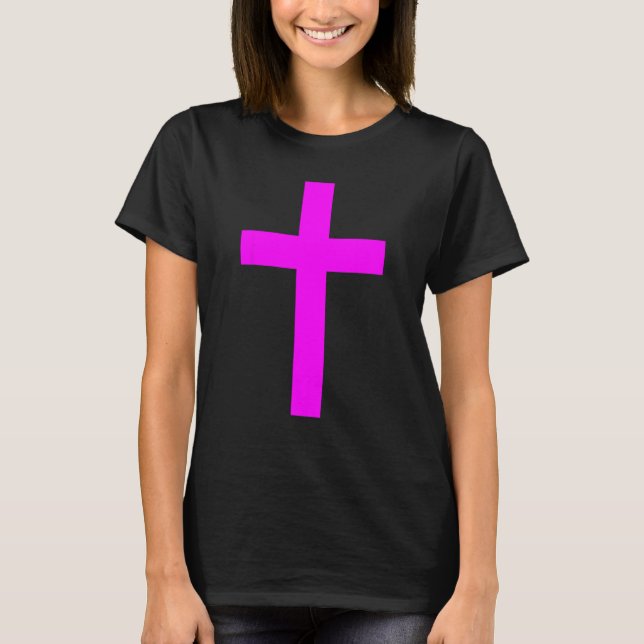 Christian God Jesus Cross Magenta T Shirt (Framsida)