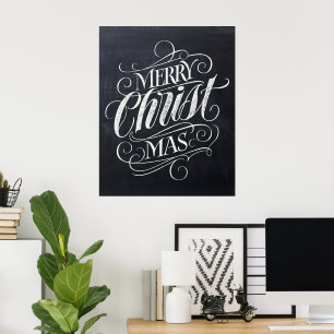 Christian God jul Chalkboard Calligraphy Poster