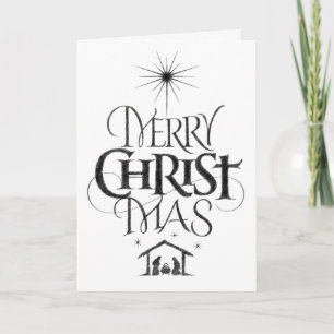 Christian God jul Kristus Charcol Chalk Helgkort
