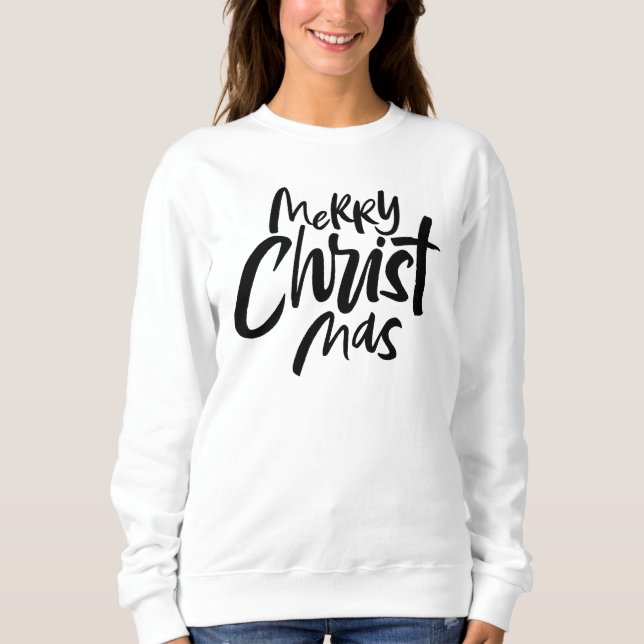 Christian God jul Lettering Religion Jesus T Shirt (Framsida)