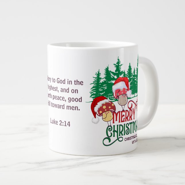Christian GOD JUL MUSHROOMS in Forest Jumbo Mugg (Framsida höger)