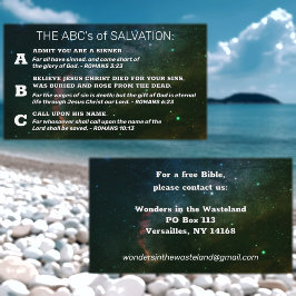 Christian Gospel ABC's Romans Road KJV Bible Visitkort