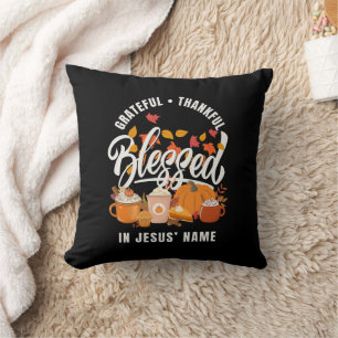 Christian GRATEFUL THANKFUL BLESSED Thanksgiving Kudde