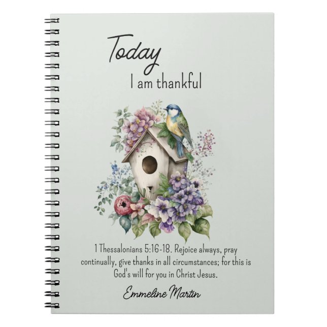 Christian Gratitude Bible Verse Birdhouse Anteckningsbok (Framsidan)