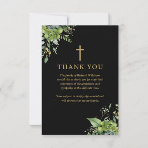 Christian Greenery Firande of Life Funeral Tack Kort