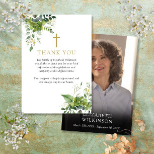 Christian Greenery Memorial Funeral Photo Tack Kort