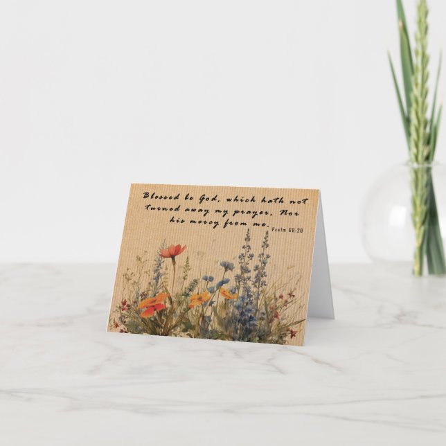Christian Greeting Card: Psalm 66:20 Kort (Framsida)