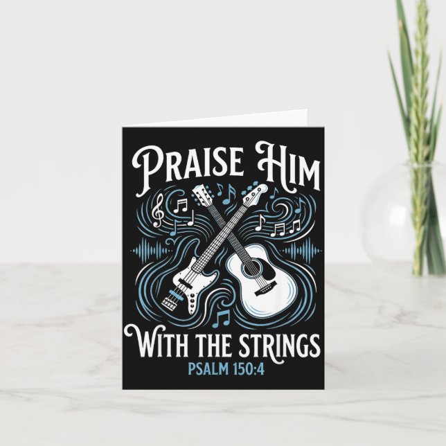 Christian Guitarist Praise Him With The Strings  Kort (Framsida)