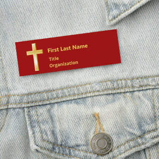 Christian Guld Kor Acrylic Namn bricka Namnbricka
