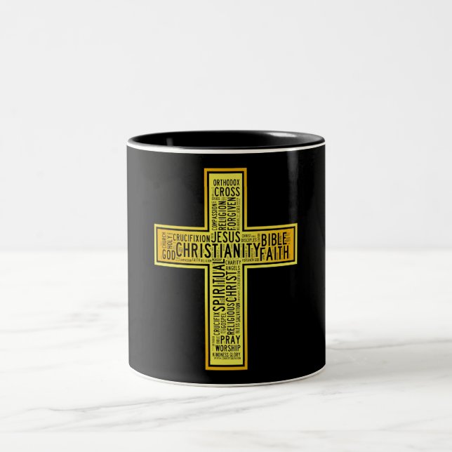 Christian guld kor - textdesign Två-Tonad mugg (Center)