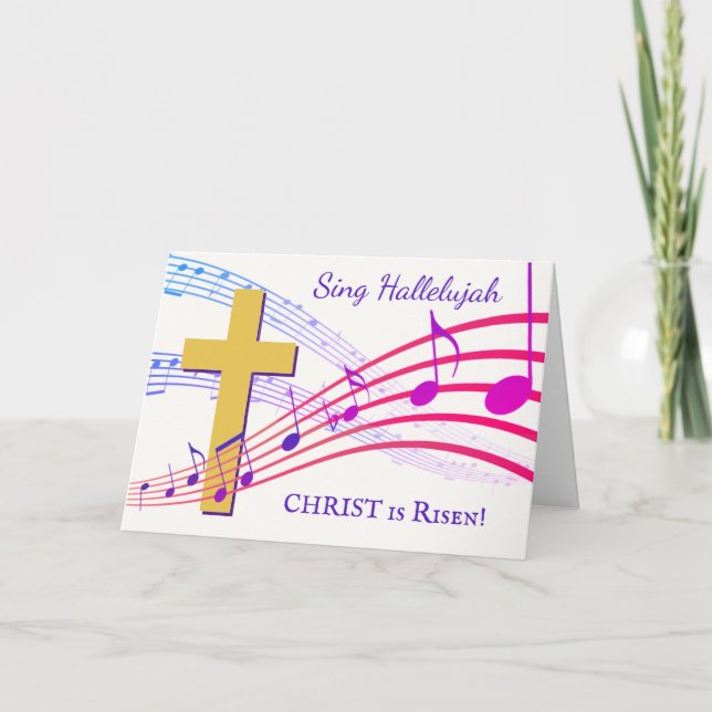 Christian HALLELUJAH CHRIST IS RISEN Påsk Helgkort (Framsida)