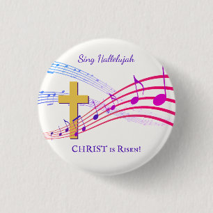 Christian HALLELUJAH CHRIST IS RISEN Påsk Knapp