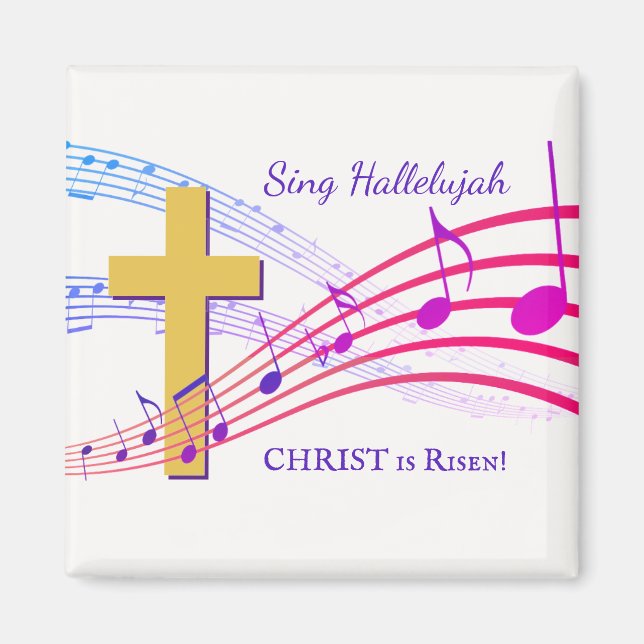 Christian HALLELUJAH CHRIST IS RISEN Påsk Magnet (Framsidan)